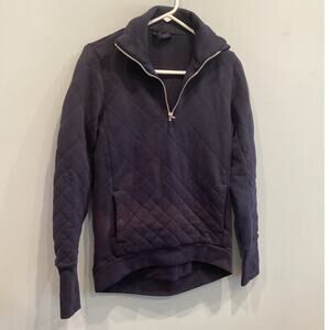 Lululemon Forever Warm Pullover Womens Quilted Navy Blue Size 2 Athleisure READ